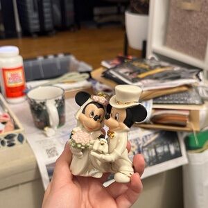 Disney Mickey and Minnie Wedding Cake Topper - White and Black